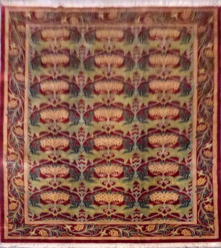 One Of The Kind Indian Hand-Knotted Rug 9'11" X 8'11''
